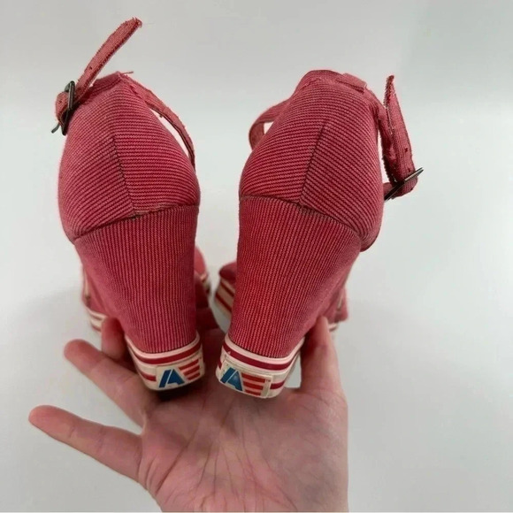 American Eagle womens sandals size 11 red canvas vintage 90s Y2k patriotic - Picture 8 of 15